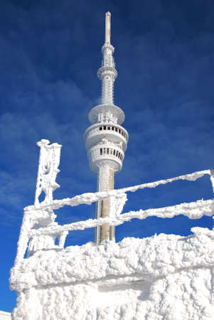 praded transmitter and outpost in jeseniky mountains czech republicのeditorial素材