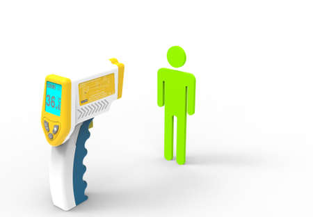 Temperature Gun for Coronavirus 2019-nCoV. Coronavirus icon. Check human body temperature thin line...