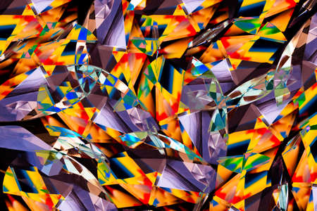 Colorful abstract  geometry made of crystal refraction.の写真素材