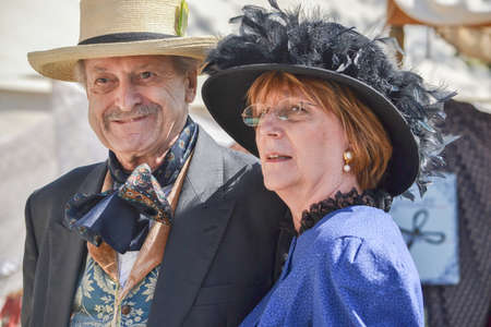 Sacramento, California, USA, 4 September 2016. Performers posing for the camera at the Gold Rush Days festival in Old Sacramento. The festival runs through Labor Day every yearのeditorial素材