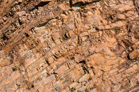 Closeup on Franciscan Cherts geological formations in the Marin Headlands - geology background or...