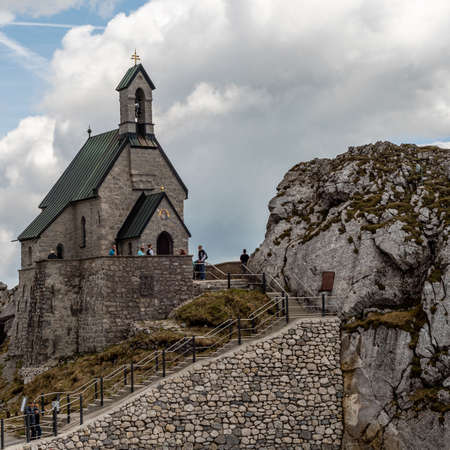 Bayrischzell, Bavaria, Germany - June 1, 2019.  The Wendelsteinkircherl highest church is a tourist attractionのeditorial素材