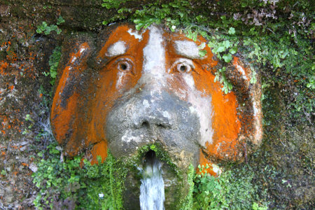 Dog fountain in Villa dのeditorial素材