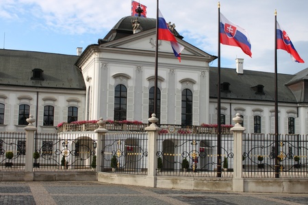 Facade of Presidential Palace of Slovakia, Bratislavaの写真素材