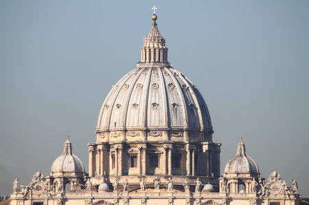 The dome of Saint Peter cathedral in Vatican Cityのeditorial素材