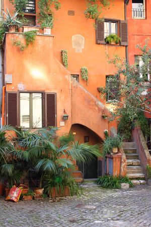 Typical urban scenic of the downtown of Rome, Italyの写真素材