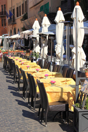 Typical restaurant in the downtown of Rome, Italyのeditorial素材