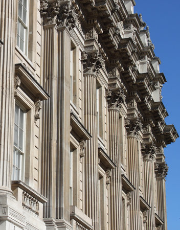 The facade of Whitehall building in London, UKのeditorial素材
