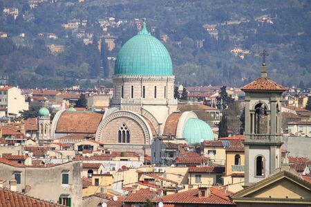 Panoramic view of Florence with Synagogueの写真素材