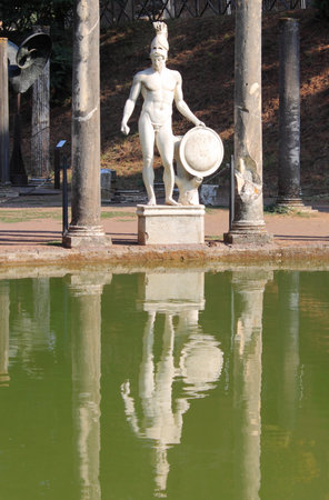 Statue of Ares in Villa Adriana near Rome, Italyのeditorial素材