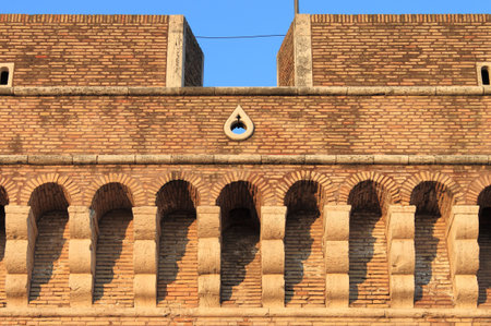 Battlements of Saint Angel Castle  Rome, Italyのeditorial素材