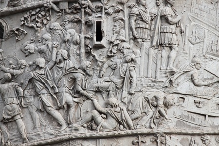 Basrelieves in the Trajan column in Rome, Italyの写真素材