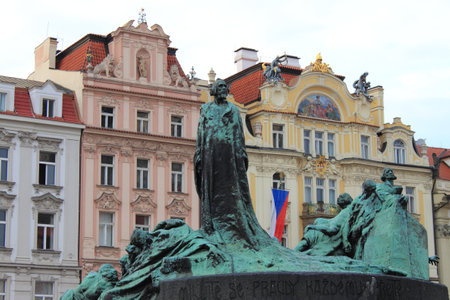 Jan Hus Monument in Prague, Czech Republicのeditorial素材