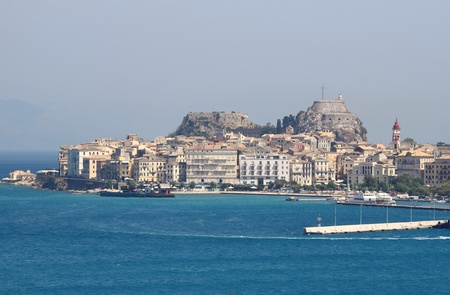 Landscape view of the town of Kerkira in Corfu Island, Greeceの写真素材