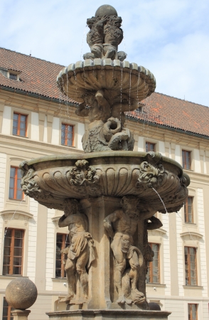 Kohl Fountain at the Castle of Prague, Czech Republicの写真素材