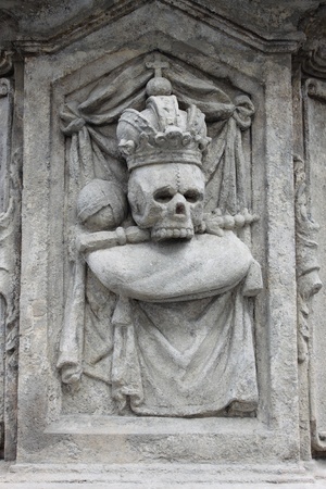 Skull basrelief in Kutna Hora, Czech Republicの写真素材