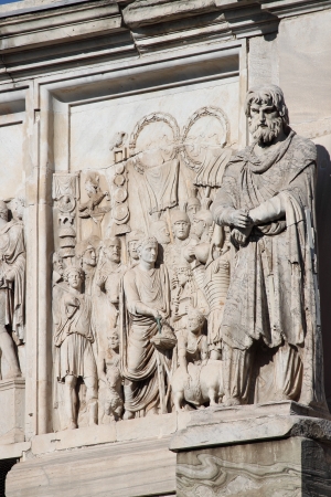 Details of Arch of Constantine in Rome, Italyの写真素材