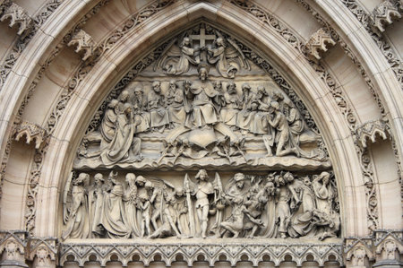 Detail of the entrance door of St  Peter and Paul church on Vysehrad in Prague