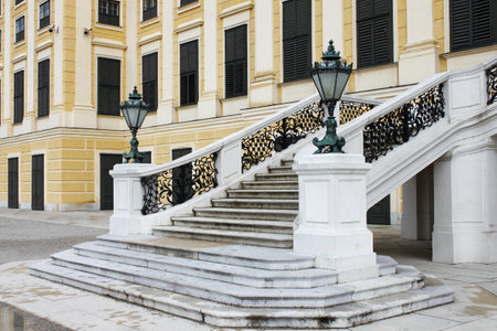 Vienna, Austria - July 21, 2011: Staircase of Schonbrunn castleのeditorial素材