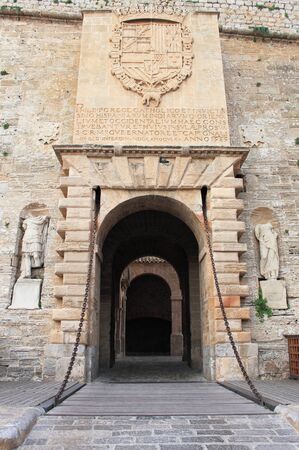 Main entrance gate of Dalt Vila in Ibiza, Spainの写真素材