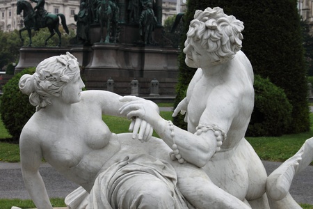 Triton and Nereid fountain in Vienna, Austriaの写真素材