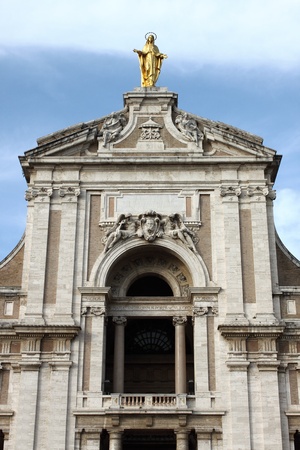 Facade of St  Mary of Angels Basilica in Assisi, Italyの写真素材