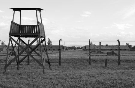 Sentry box at Auschwitz Birkenau concentration camp, Poland