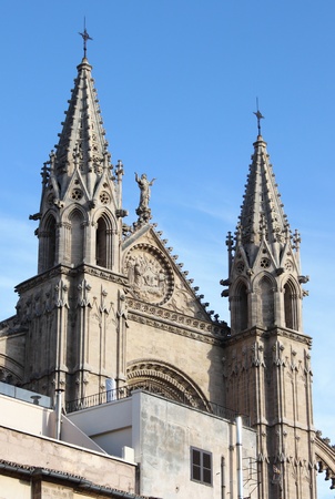 Gothic cathedral of Palma de Mallorca, Spainの写真素材
