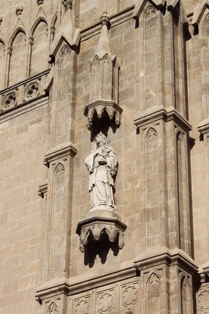 Basreliefs in the gothic cathedral of Palma de Mallorca, Spainの写真素材