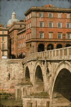 Vintage image of an urban scenic of Rome, Italyの写真素材