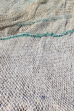 Fishing nets stretched in a port