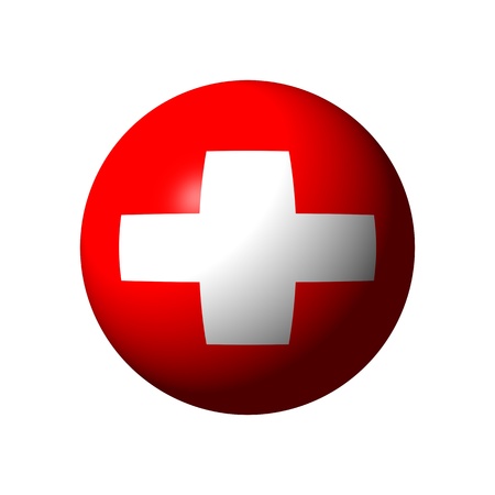 Sphere with official flag of Switzerlandの写真素材