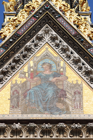 Mosaic on Prince Albert Memorial in Kensington Gardens. London, UKの写真素材