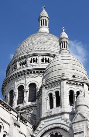 Domes of the Basilica of the Sacre Coeur in Paris Franceの写真素材