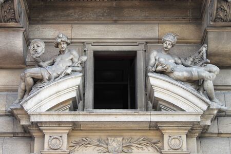 Baroque window in Prague, Czech Republicの写真素材
