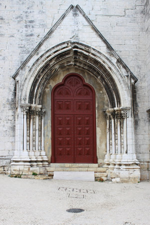 Gothic portal to the Carmo Church and Convent in Lisbon, Portugalのeditorial素材
