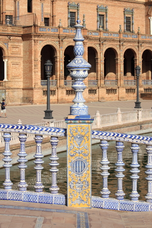 Plaza de Espana (square of Spain) in Sevilla, Spainの写真素材