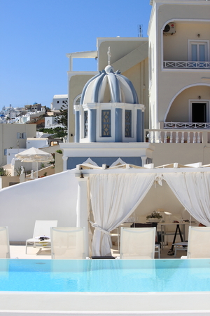 Luxury cityscape in Santorini, Greeceの写真素材