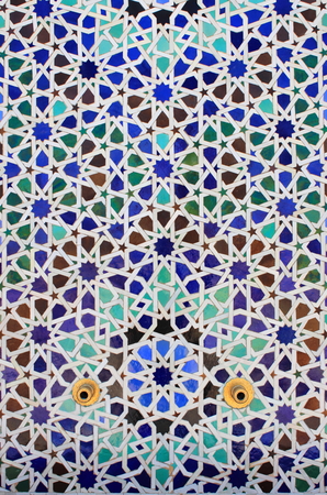 Typical mosaic pattern of a moroccan fountain