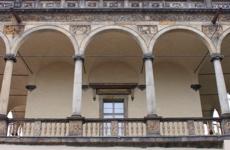 Colonnade in Queen Anne Summer Palace in Prague, Czech Republicのeditorial素材