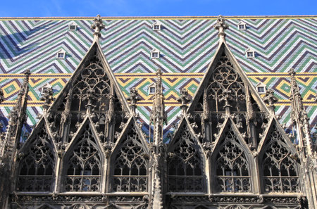 Decorations of St. Stephen Cathedral in Vienna, Austriaのeditorial素材