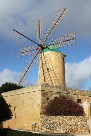 Taâ Kola Windmill in Gozo, Maltaの写真素材