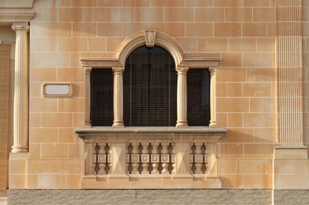 Typical limestone window in Maltaの写真素材
