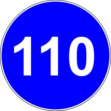 Road sign with suggested speed of 110 km/h