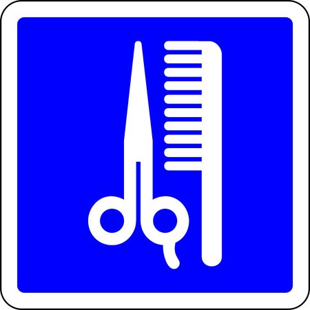 Beauty salon available blue sign on white backgroundの写真素材