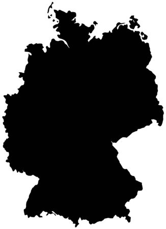 Map of Germany filled with black colorの写真素材