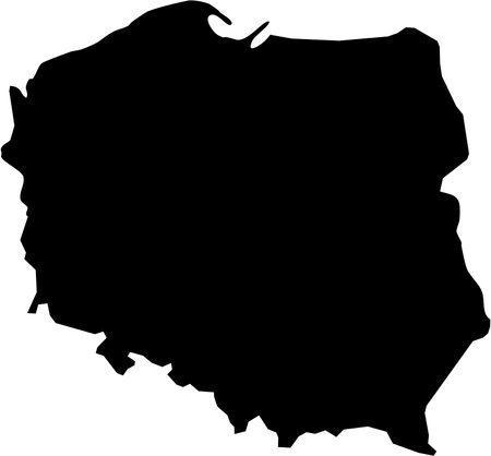 Map of Poland filled with black colorの写真素材