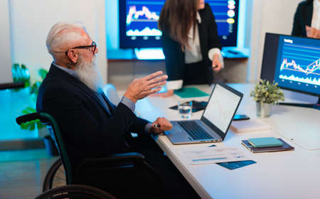 Business stock traders people in meeting room working on crypto currency markets with blockchain technology - Decentralized finance and stock exchange conceptの写真素材