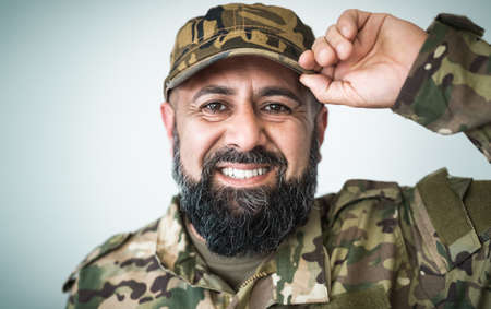 Happy military soldier portrait