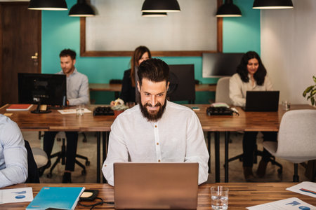 Multiracial people working in coworking creative space - Entrepreneurship and remote work conceptの写真素材